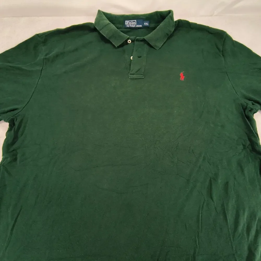 Polo by Ralph Lauren Short Sleeve Collared Polo Shirt Mens Size 2XL Green Red